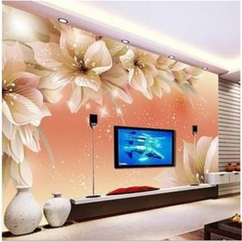 beibehang Стильный диван в европейском стиле, 3D большие стены спальни, короткие бумажные бесшовные обои с цветами, гостиная, papel de parede