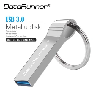 DataRunner Брелок USB 3,0 Флэш-Накопитель Металлический Флешка 128 ГБ 64 ГБ 32 ГБ Флэш-Накопитель Водонепроницаемый Memory Stick U Диск 10