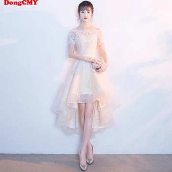 DongCMY 2023 Новые Кружевные Платья Подружек Невесты бежевого цвета, большие Размеры, Праздничное платье для выпускного вечера