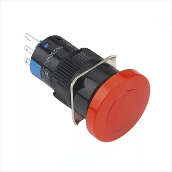 ELEWIND 16 мм Круглый пластиковый 3-контактный разъем Мгновенного действия (1NO1NC) Грибовидный кнопочный выключатель (PB161M-11/ R без подсветки) 2