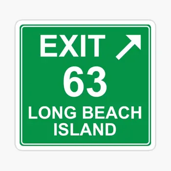 Exit 63 Знак выхода с острова Лонг-Бич, 5 шт., автомобильные наклейки для гостиной, Багажная комната для мотоцикла, Фон с принтом Аниме, окно 1