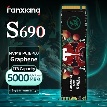 Fanxiang S690 5000 Мбит/с M.2 SSD 2 ТБ 1 ТБ 500 ГБ 3D NAND TLC M2 NVMe PCIe 4,0x4 Внутренний твердотельный накопитель SSD Для Ноутбука, Настольного ПК 16