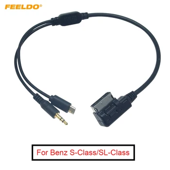 FEELDO 5шт Автомобильный Аудио Музыкальный Интерфейс AMI/MDI к 3,5 мм Штекерному Кабелю Micro USB AUX Для Mercedes Benz Wire Adapter #MX6258 4