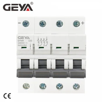 GEYA MCB DC 1000V MCB Мини Автоматический выключатель постоянного тока 6A 10A 16A 20A 25A 32A 40A 50A 63A 4 Полюса IEC60947 5