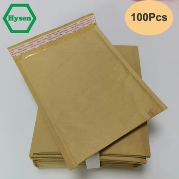 Hysen 100шт Пузырчатый конверт из Крафт-бумаги, Противоударные Пузырчатые почтовые пакеты, Мягкая почтовая сумка для упаковки 1