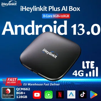 Iheylink CarPlay Ai Box Plus Android 13 8 + 128 Г QCM 8-Ядерный 662 6115 Беспроводной CarPlay Android Auto YouTube Netflix IPTV 4G LTE T 13