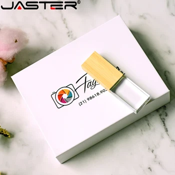 JASTER USB 2,0 Флэш-накопители 128 ГБ Бесплатный Пользовательский логотип Флешка 64 ГБ USB + КОРОБКА Свадебный Подарок Memory Stick 32 ГБ фотография Флеш-накопитель 1