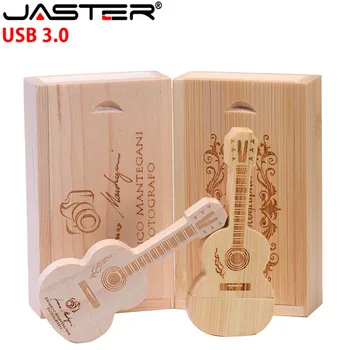 JASTER USB 3.0 Флэш-Накопитель Деревянная Гитарная ручка Флешка 128 ГБ 64 ГБ 32 ГБ 16 гб Memory Stick U Диск Бесплатная Доставка 16