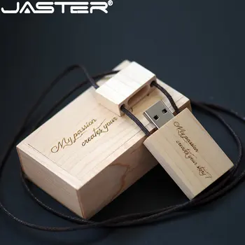 JASTER Проводные Деревянные USB Флэш-накопители 128 ГБ Бесплатный Пользовательский Логотип Флеш-накопитель 64 ГБ Деревянная Коробка Memory Stick 32 ГБ Подарок Для Фотостудии 9