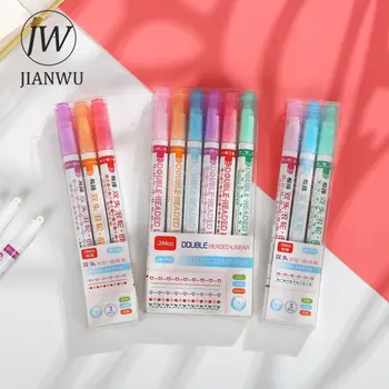 JIANWU 3/6 шт./компл. Креативная цветочная роликовая ручка bujo ручки милые кривые маркерные ручки kawaii школьные принадлежности 12