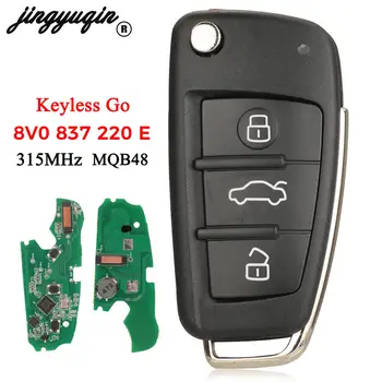 jingyuqin 8V0 837 220 E Keyless Go 315 МГц MQB48 Чип для Audi A3 S3 2012-2017 Флип Умный Дистанционный Автомобильный Ключ 3 Кнопки Fob 8V0837220E 10