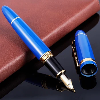 JINHAO 2 шт 159 18KGP Перьевая ручка Средней ширины 0,7 Мм, Бесплатная Офисная Перьевая ручка С коробкой, серебристо-синяя 2
