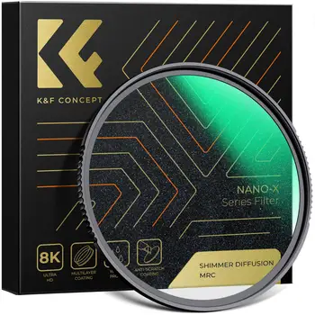 K & F Concept 67 мм 77 мм 82 мм Nano-X Microlight Зеркальное Оптическое Стекло Ультра-Прозрачная Защита От царапин, Антибликовая Водонепроницаемая Зеленая Пленка 8
