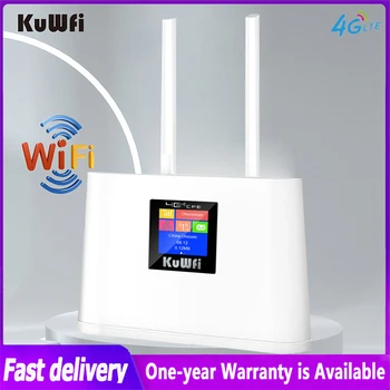 KuWFi 150 Мбит/с 4G Wifi Маршрутизатор CAT4 Разблокированный Беспроводной Lte Маршрутизатор Слот для Sim-карты CPE Мобильная точка Доступа WAN/LAN Порт Внешняя Антенна 1