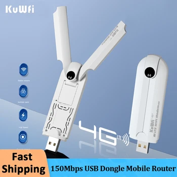 KuWFi 4G LTE USB-ключ Мобильный WIFI-маршрутизатор со слотом для SIM-карты 150 Мбит/с Высокоскоростной Портативный Мини-маршрутизатор для Путешествий Домашний Офис 6