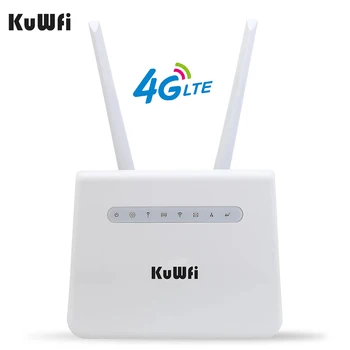 KuWFi 4G LTE Wifi Маршрутизаторы 300 Мбит/с Беспроводной CPE Маршрутизатор с портом LAN Поддержка SIM-карты Беспроводной Модем Маршрутизатор Поддержка 32 Пользователей WiFi 5