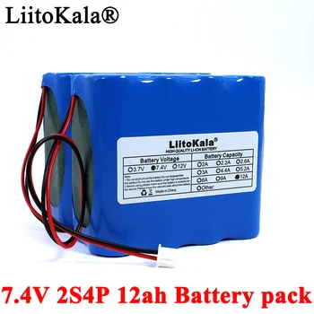 Liitokala 7,4 В 18650 литиевый аккумулятор 2S4P 12ah рыболовный светодиодный светильник Bluetooth динамик 8,4 В аварийные самодельные батарейки с печатной платой 5