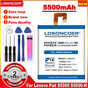 LOSONCOER 5500 мАч L13D1P31 Батарея Для Lenovo Pad S5000 A3500 S5000-H tab 2 A7-30 A7-10F A7-20F A7 Батареи 10