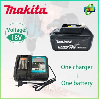 Makita 100% Оригинальная Аккумуляторная Батарея для Электроинструментов 18V 6.0Ah со светодиодной литий-ионной Заменой LXT BL1850 BL1860B BL1860