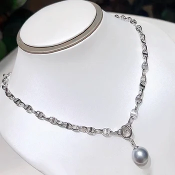 MeiBaPJ 10,5-11 мм, Рисовый пресноводный Жемчуг, Модное ожерелье с подвеской из стерлингового серебра 925 пробы, изысканные свадебные украшения для женщин 3