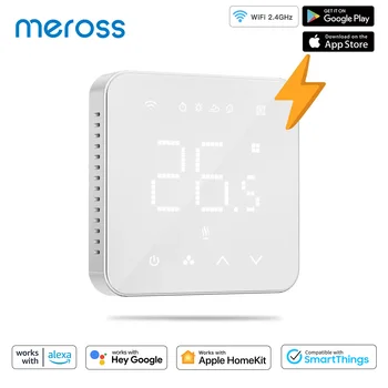 Meross Умный WiFi Термостат для Электрической Системы Подогрева полов с Сенсорным экраном Работает с Apple HomeKit Siri Alexa Google Home 8