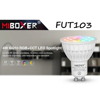 Miboxer FUT103 4 Вт GU10 RGB + CCT светодиодный Прожектор 2,4 Г Светодиодная лампа Беспроводная Дистанционная светодиодная лампа AC100-240V Спальня Ресторан 11