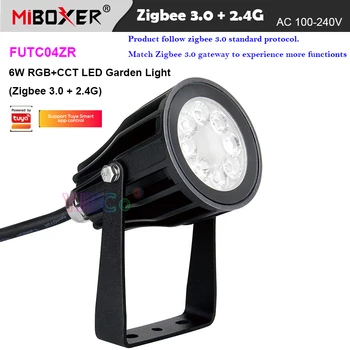 Miboxer Zigbee 3,0 6 Вт RGBCCT Светодиодные Садовые Фонари FUTC04ZR Водонепроницаемый IP6 Открытый Газонный Светильник Zigbee 3,0 шлюз/2,4 Г Пульт Дистанционного Управления 8