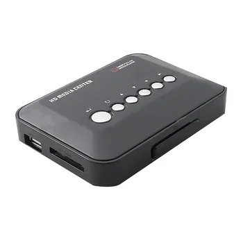 Mini Full HD1080P MKV HDD HD медиаплеер центральный HD AV VGA USB SD MMC пульт дистанционного управления плеер ЕС штекер 3