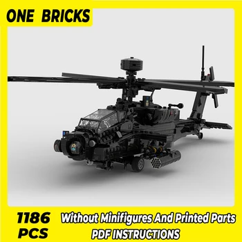 Moc Строительные блоки Военная модель AH-64E Guardian Технические кирпичи DIY Сборка Строительные игрушки для детей Праздничные подарки