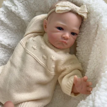 NPK 20 дюймов Уже окрашенная Готовая кукла Reborn Baby August Awake Baby 3D Картина с видимыми венами