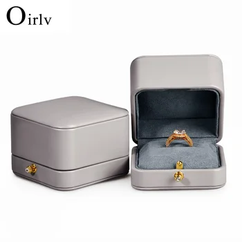 Oirlv Серое кольцо с подвеской, шкатулка с закругленным углом и пряжкой, Подарочная коробка для ювелирных изделий, предложение, подарок на годовщину 8