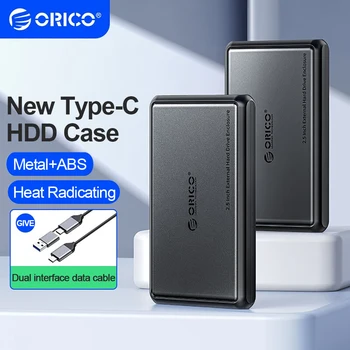ORICO 2,5-дюймовый внешний корпус для жесткого диска 5 Гбит/с SATA-Type-C, Корпус для жесткого диска SSD HDD, ПК, Ноутбук, Металл + корпус из АБС-пластика, Рассеивание тепла 12