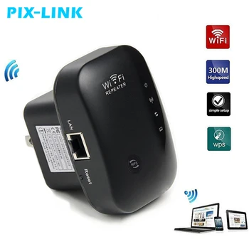 PIXLINK WiFi Extender Усилитель 300 Мбит /с WiFi ретранслятор сигнала Wi Fi 802.11N Точка доступа к беспроводному Wi-Fi ретранслятору дальнего действия 4