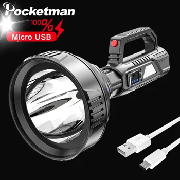 POCKETMAN High Power LED Taschenlampe Handheld Suchscheinwerfer Tragbare Wasserdichte Taschenlampe USB Aufladbare Arbeit Licht 12