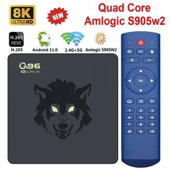 Q96 IP60 Smart TV Box Android 11 Amlogic S905W2 Четырехъядерный 2,4 G/5G WIFI 8K UHD телеприставка HDR Медиаплеер H.265 Домашний Кинотеатр 13