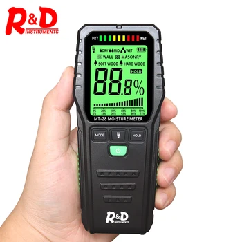 R & D MT28 Измеритель влажности древесины, цифровой детектор влажности древесины, Тестовый анализатор влажности стен Диапазон 5 % ~ 75%