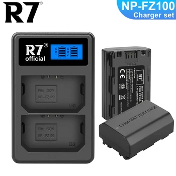 R7 NP-FZ100 NPFZ100 NP FZ100 2280 мАч Батарея + ЖК-дисплей с двойным зарядным устройством для Sony NP-FZ100, BC-QZ1, Sony a9, a7R III, a7 III, A6600 6