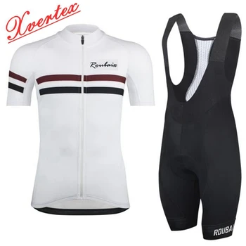 Roubaix RBX SL Бело-Синий Комплект из Джерси с коротким рукавом и шорт-нагрудника 2023, Велосипедная одежда для команды, Летние Дышащие Велосипедные костюмы 6
