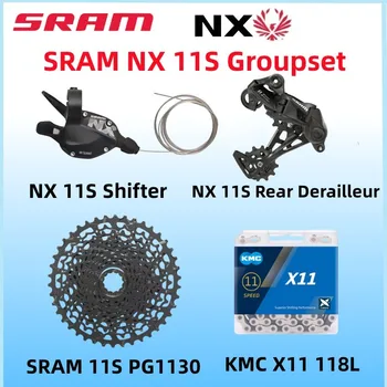 SRAM NX 11S Горный Велосипед Groupset 11s Задний Переключатель переключения Передач PG1130 11-42tкассета с KMC X11 118L Для MTB Горного Велосипеда 3