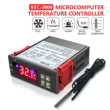 STC-3000 STC-1000 Микрокомпьютерный регулятор температуры Терморегулятор 12 В 220 В Цифровой термостат с датчиком Нагрева Охлаждения 4