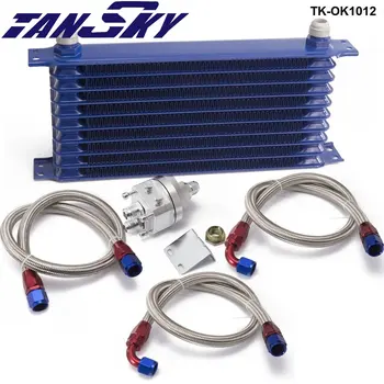 TANSKY Универсальный 10-рядный комплект масляного радиатора с комплектом для перемещения масляного фильтра для Turbo Race TK-OK1012 4