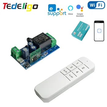 Tedeligo WiFi Ewelink Smart Switch 2,4 ГГц Пульт Дистанционного Управления USB 5 В DC 12 В 24 В 48 В Релейный приемник Модуль синхронизации, работа с Alexa 10