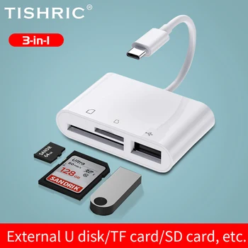TISHRIC 3 В 1 USB C Кард-Ридер Type-C Для TF SD USB Smart Memory Card Reader Адаптер флэш-накопителя для Macbook Type-C Port 6