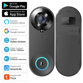 Tuya Smart Video Дверной Звонок Камера 1080P WiFi Видеодомофон Дверной Звонок Камера Двухстороннее Аудио Работает С Alexa Echo Show Google Home 1