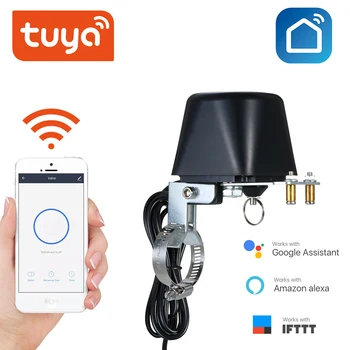 Tuya WiFi Водяной клапан, контроллер отключения газа, Поддержка Alexa Google Assistant, Интеллектуальное беспроводное управление, Приложение Tuay Smart Smart Life 2