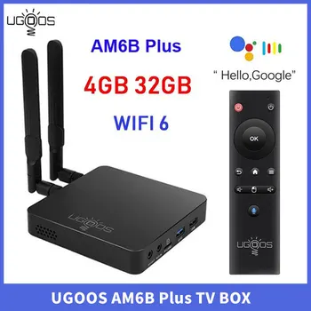 Ugoos AM6B Plus WIFI6 Amlogic S922X-J 2,2 ГГц ТВ-приставка Android 9 LPDDR4 4 ГБ ОЗУ 32 ГБ ПЗУ 4K Медиаплеер 2,4/5G 1000M телеприставка