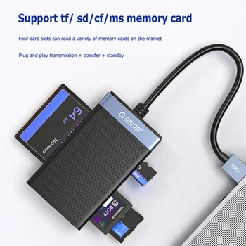 USB 3,0 USB C Кард-ридер 4 в 1 Устройство Чтения смарт-карт памяти SD TF CF MS Compact Flash Card Адаптер 15 см Кабель для Портативных ПК