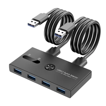 USB 3.0 переключатель 2 в 4 выхода KVM док-станция для принтера, устройство для совместного использования, адаптер для монитора, KVM конвертер