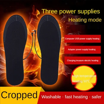 USB-Стельки Для обуви С Подогревом, Теплый Коврик для Носков, Электрически Нагревающиеся Стельки, Моющиеся Теплые Термальные Стельки Унисекс 1