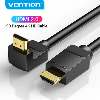 Vention HDMI Кабель 4K HDMI 2.0 Кабель HDMI с Углом Наклона 90/270 Градусов Адаптер для Apple TV PS4 Разветвитель Видео Аудио 90 Градусов HDMI Кабель 1
